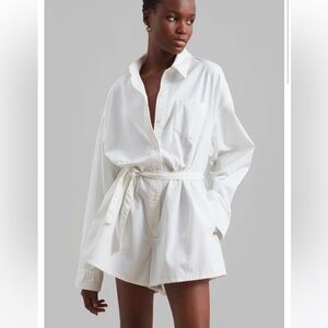 The Frankie Shop - Wren Denim Playsuit White